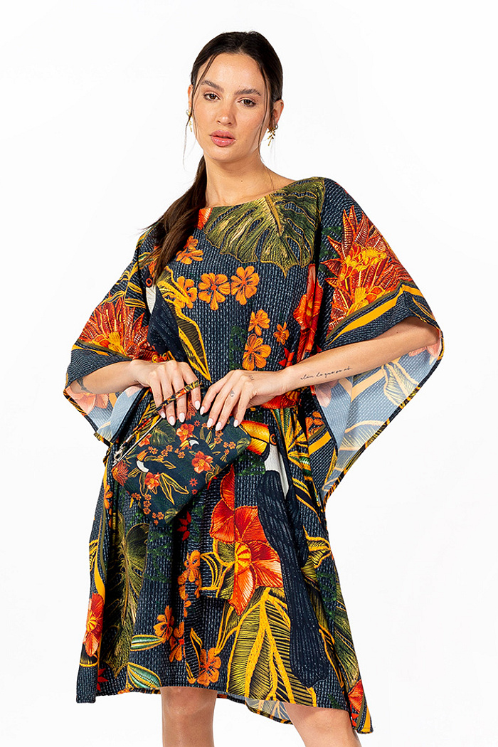 Kaftan Verão Atena Tucano e Folhas