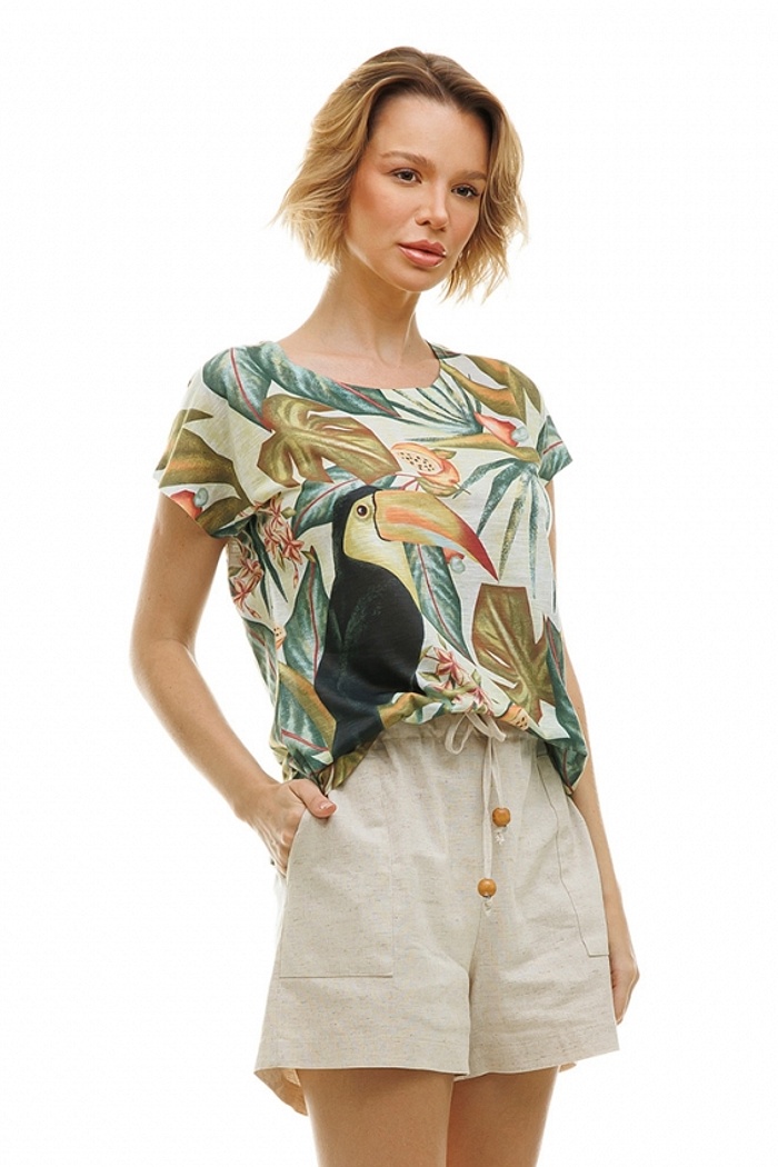 Blusa Jasmim Tucano Frutas e Folhas