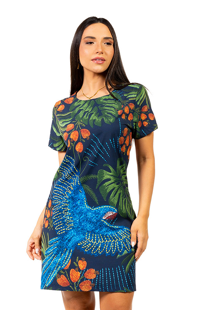 Vestido Atena Curto Arara Bordado Barra