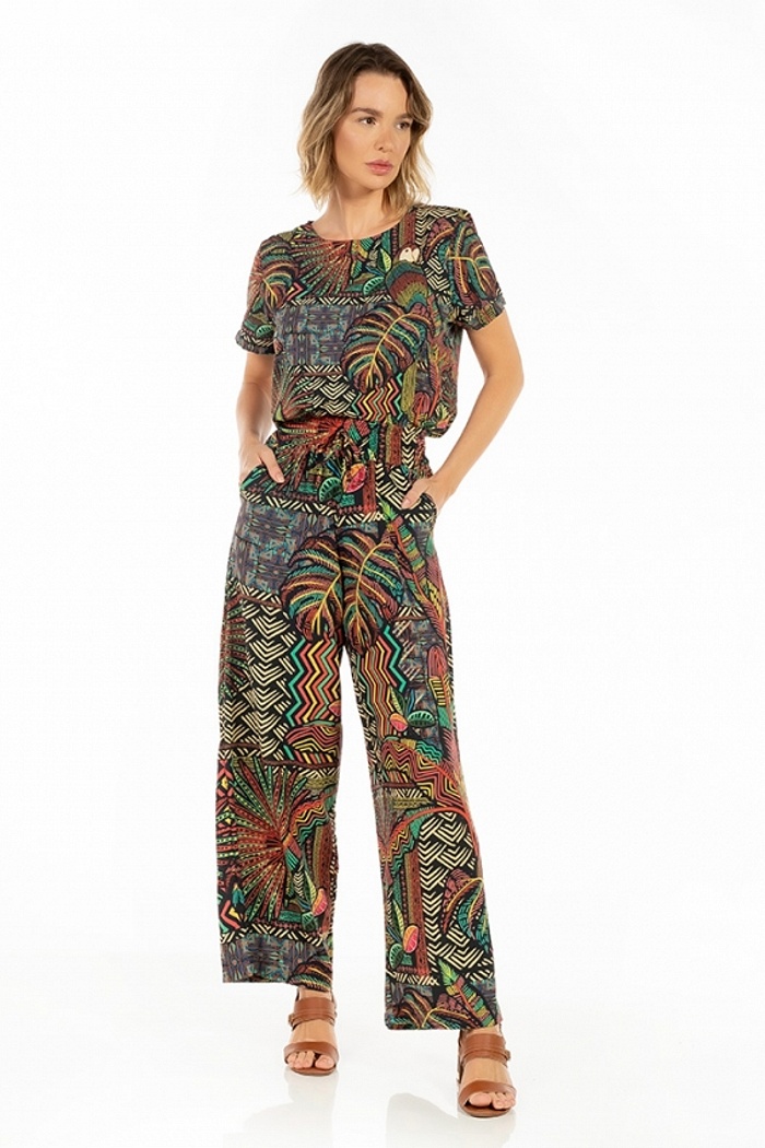 Blusa Atena Araras Etnicos Preto