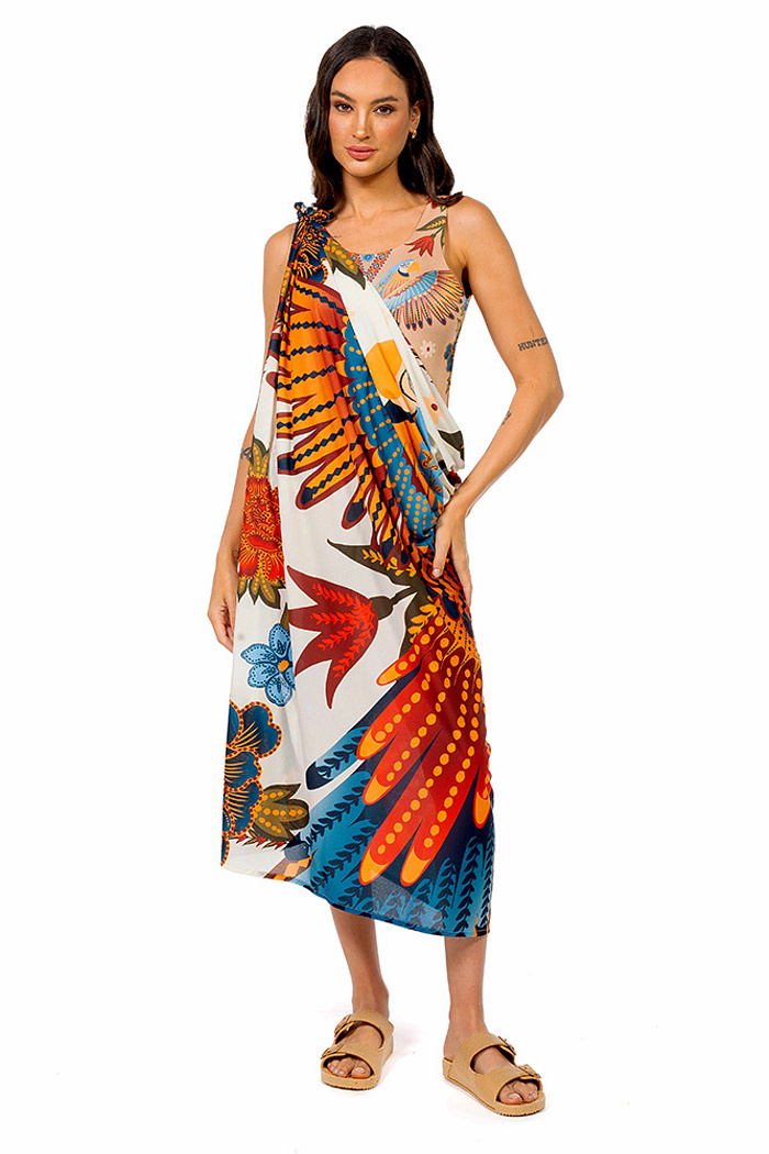 Canga Retangular Araras Paraiso Floral