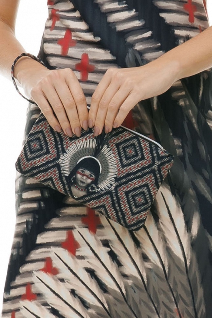 Carteira Eco Índia Vermelho e Preto