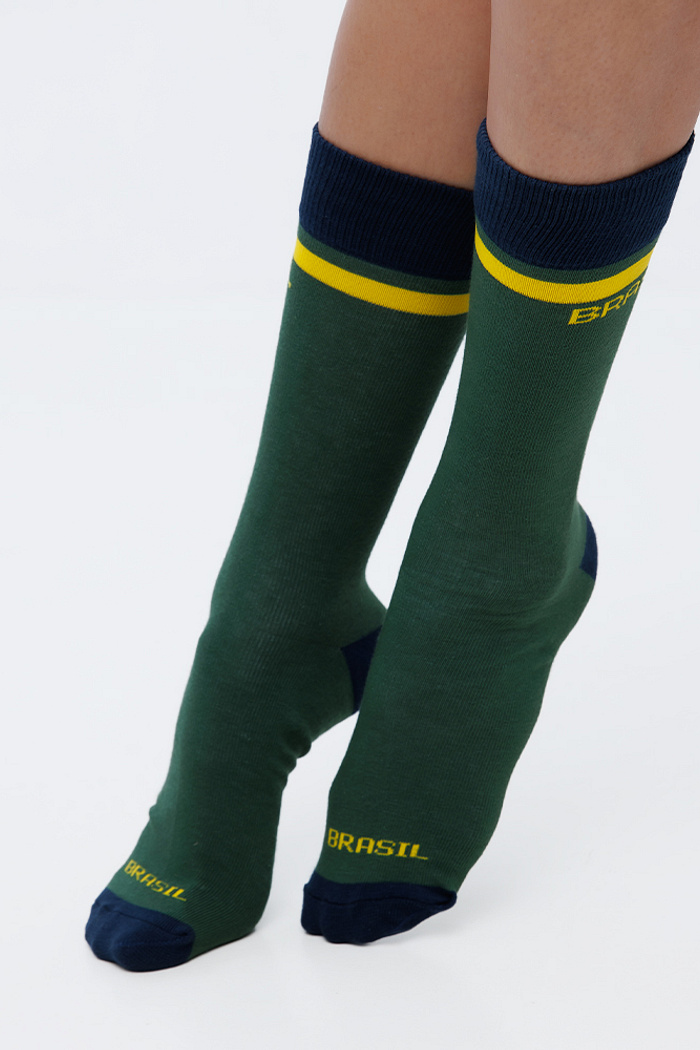 Meia Brasil Cano Alto Verde