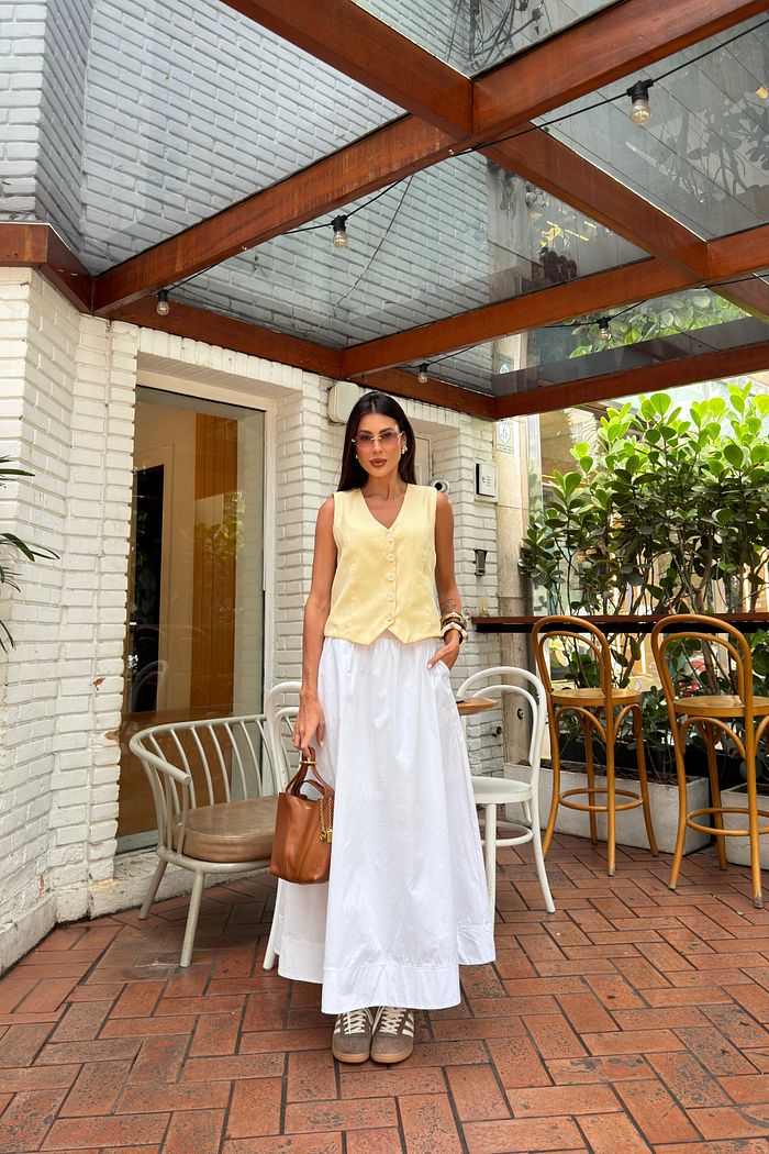 COLETE ALFAIATARIA ELLEN AMARELO MANTEIGA