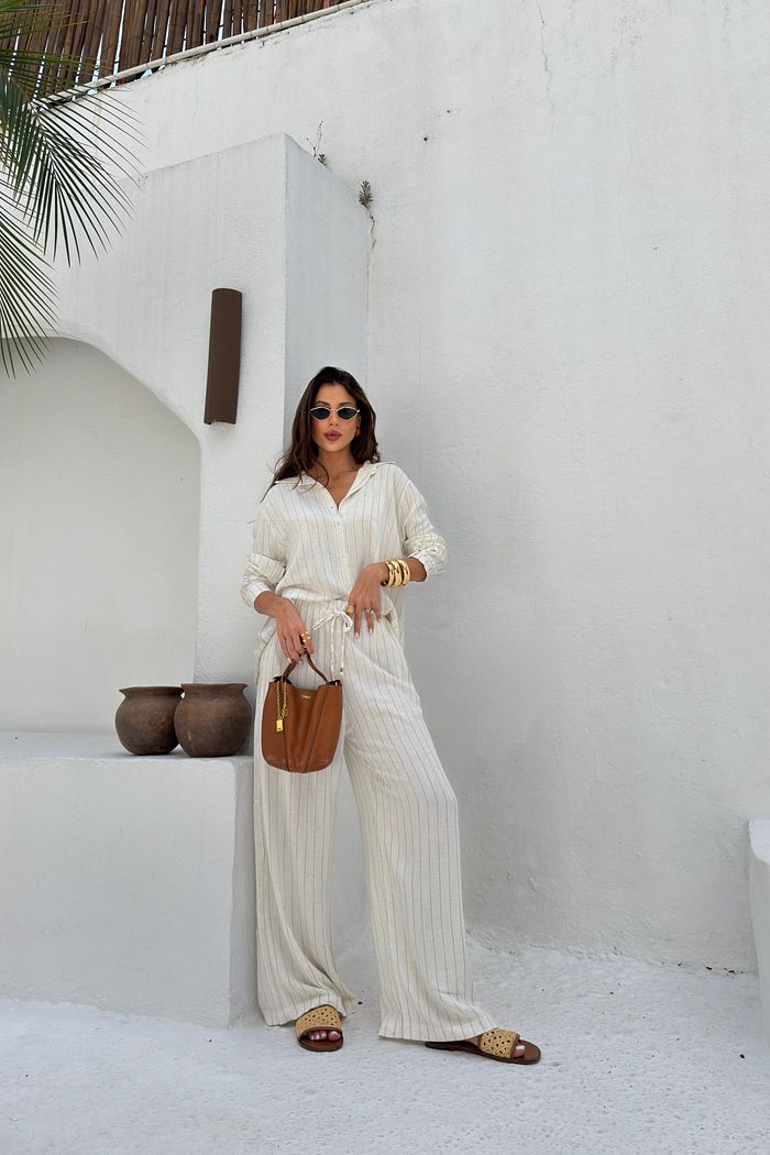 CALÇA PANTALONA LOUISE RISCA DE GIZ