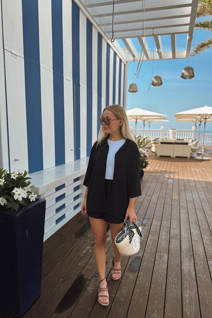 CONJUNTO SHORTS E CAMISA FRESH PRETO