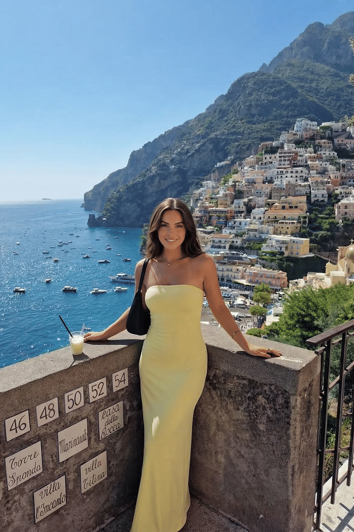 VESTIDO TOMARA QUE CAIA GABRIELLA AMARELO CANDY