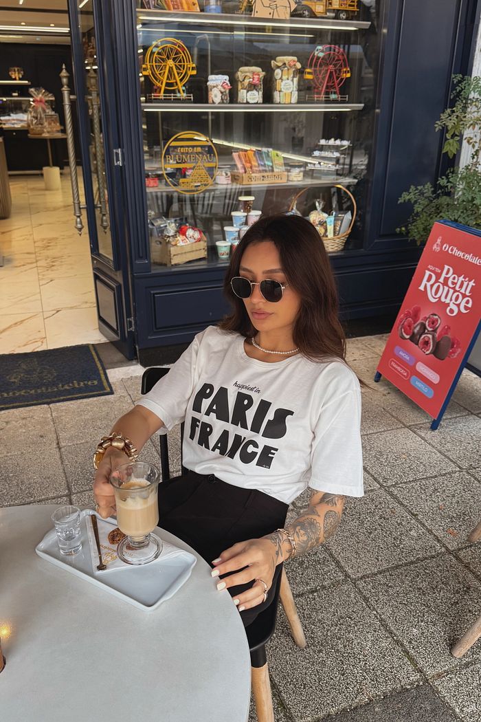 T-SHIRT ESTONADA HAPPIEST PARIS OFF WHITE
