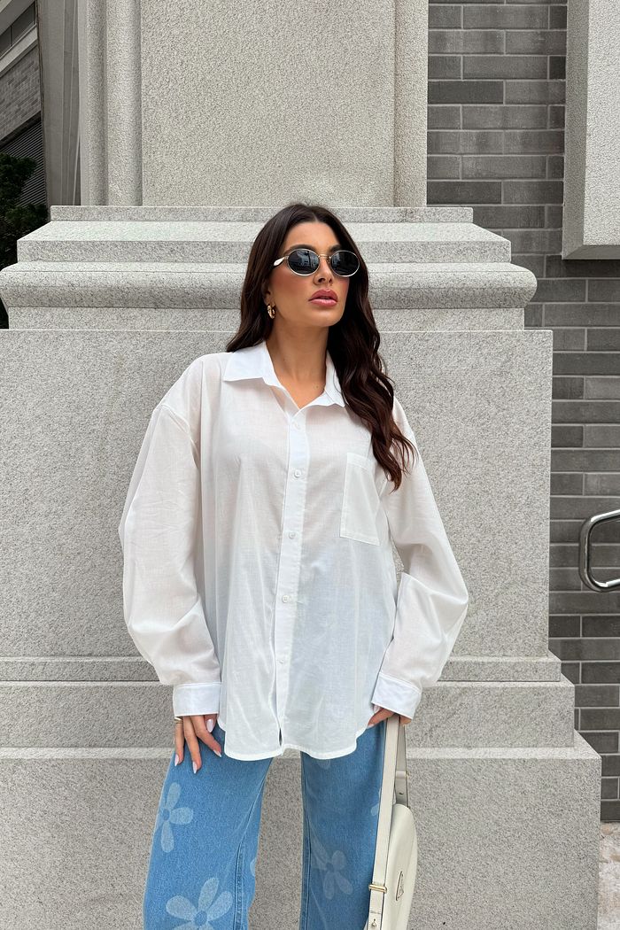 CAMISA BOTÕES OVER THAIS BRANCA