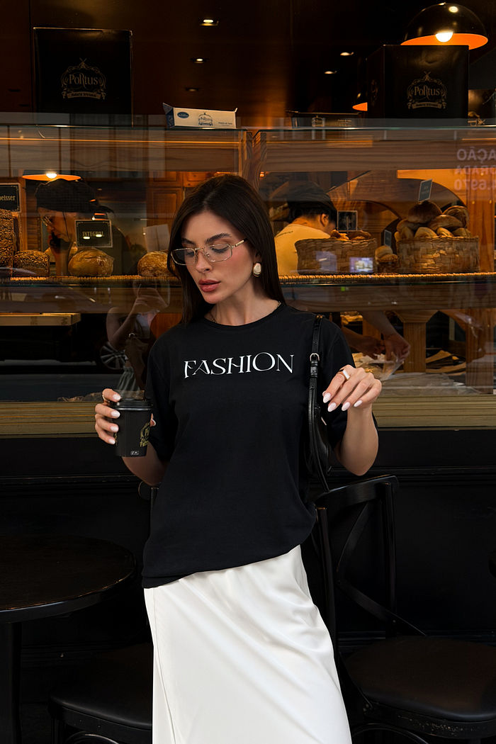 T-SHIRT ESTONADA FASHION PRETA