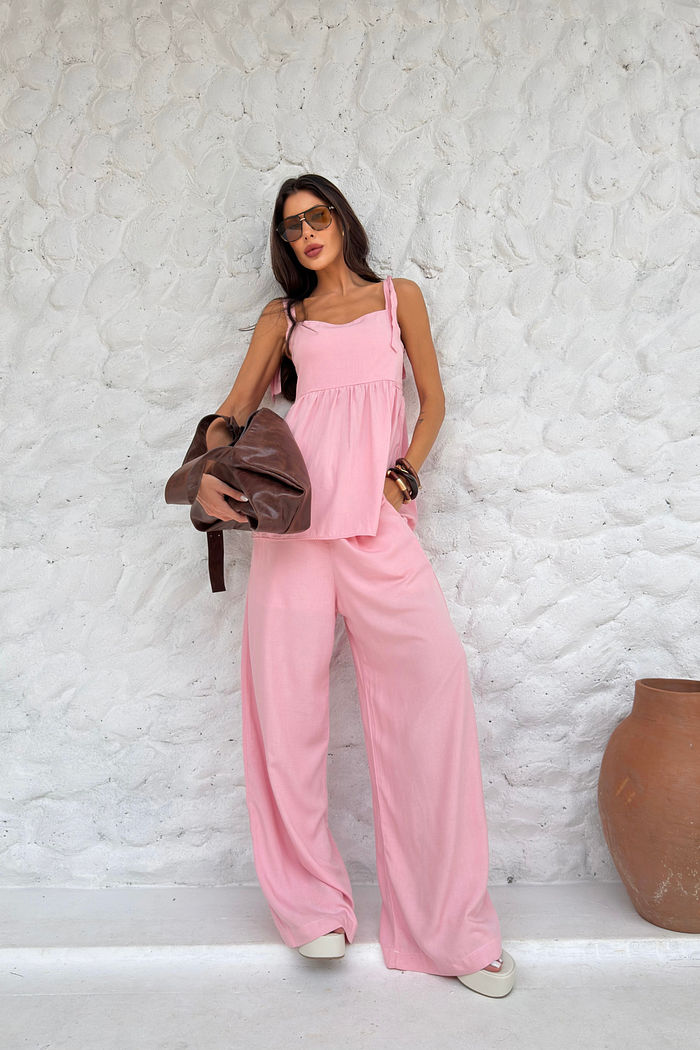 CALÇA PANTALONA CARIBE ROSA CANDY