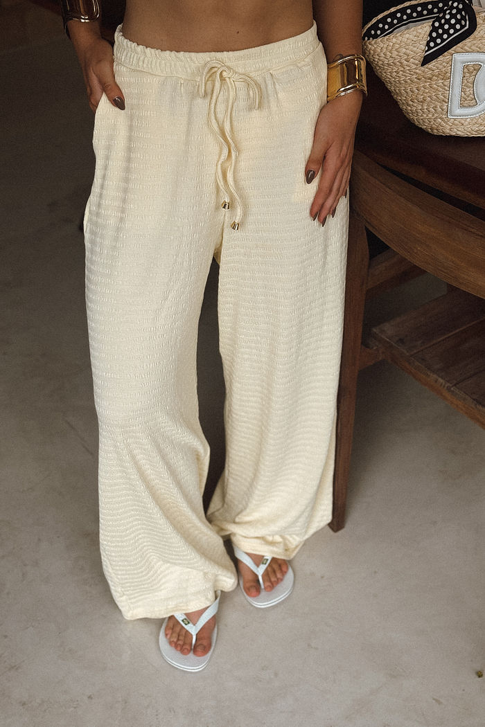 CALÇA PANTALONA LOUISE AMARELO MANTEIGA