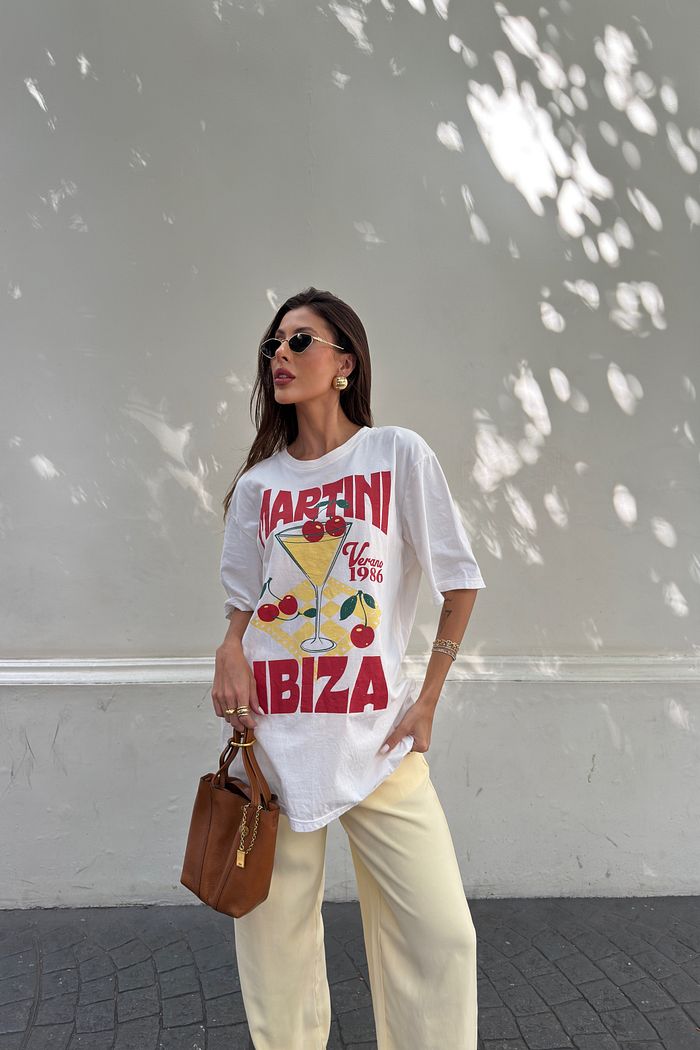 T-SHIRT OVERSIZED MARTINI IBIZA OFF WHITE