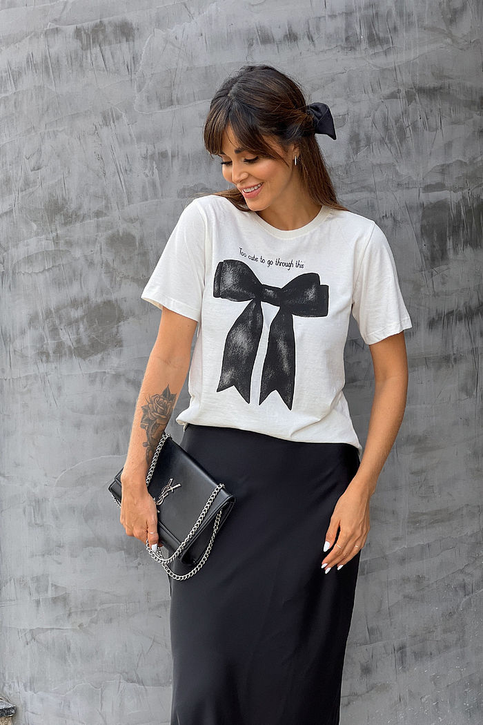 T-SHIRT ESTONADA LAÇO AQUARELA OFF WHITE