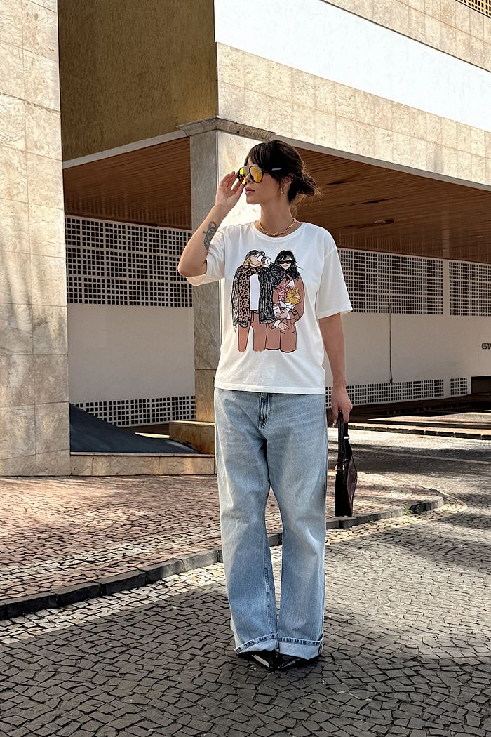 T-SHIRT ESTONADA GIRLS COFFEE OFF WHITE