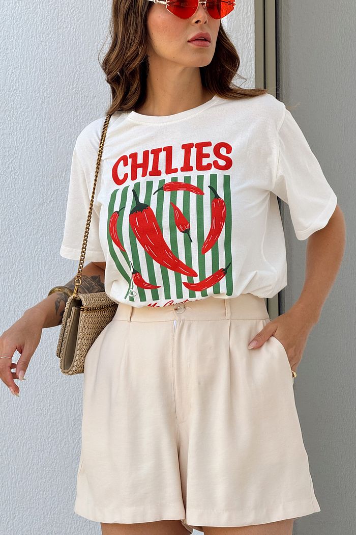 T-SHIRT ESTONADA CHILIES OFF WHITE