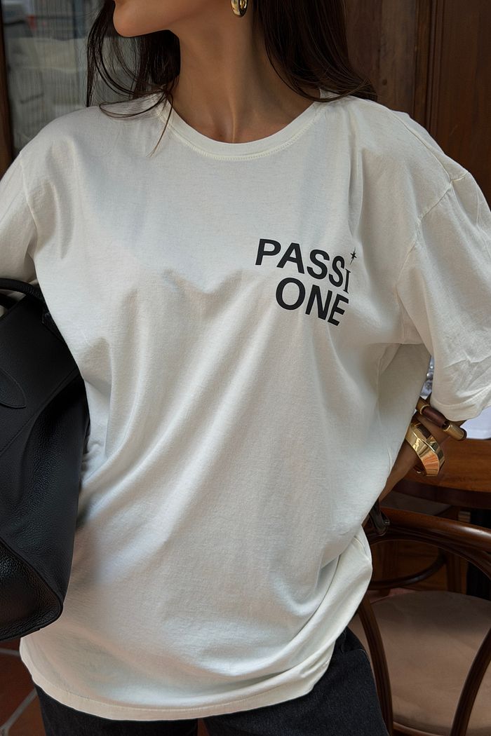 T-SHIRT OVERSIZED PASSIONE OFF WHITE