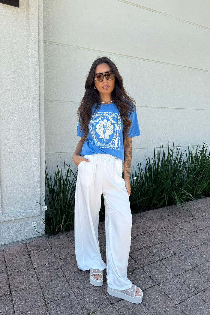 T-SHIRT ESTONADA MERMAID ELEGANCE AZUL CÉU