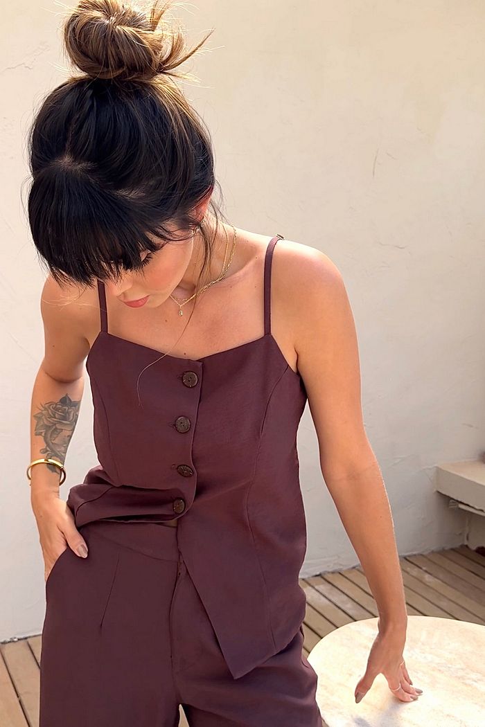 COLETE ALFAIATARIA PORTOFINO MARROM