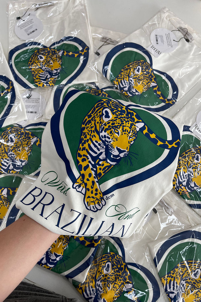 T-SHIRT ESTONADA WILD BRAZILIAN OFF WHITE