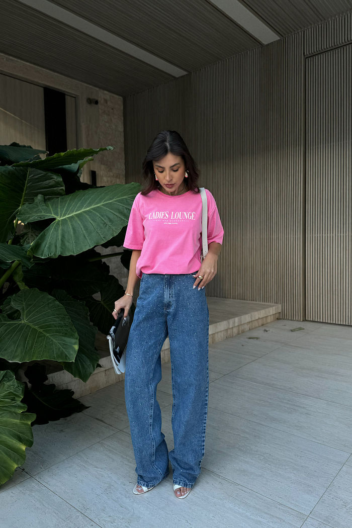 T-SHIRT ESTONADA LADIES LOUNGE ROSA CREAM