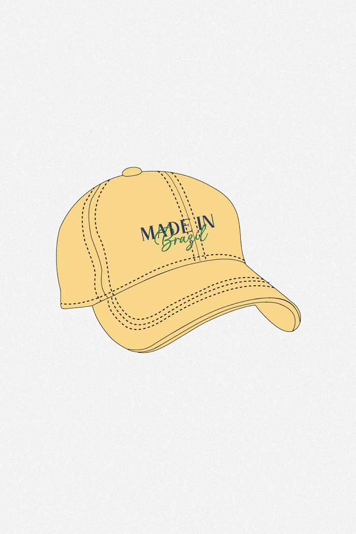 BONÉ DAD HAT MADE IN BRAZIL AMARELO MANTEIGA