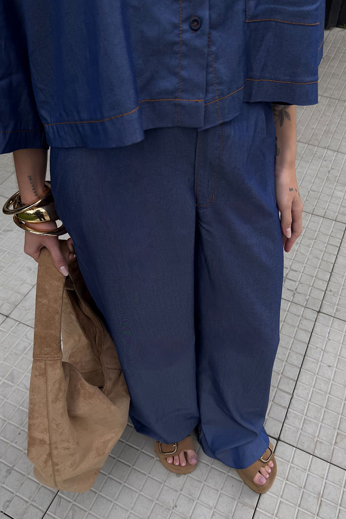 CALÇA PANTALONA POSITANO AZUL JEANS