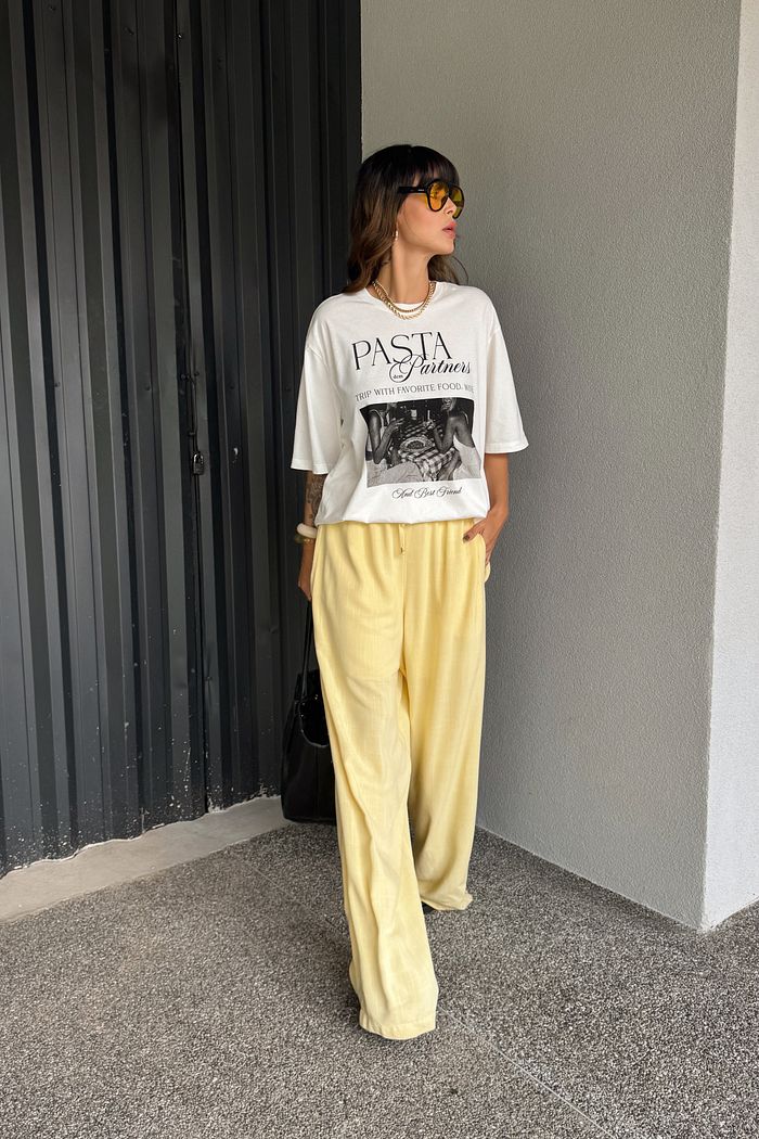 T-SHIRT OVERSIZED PASTA PARTNERS OFF WHITE