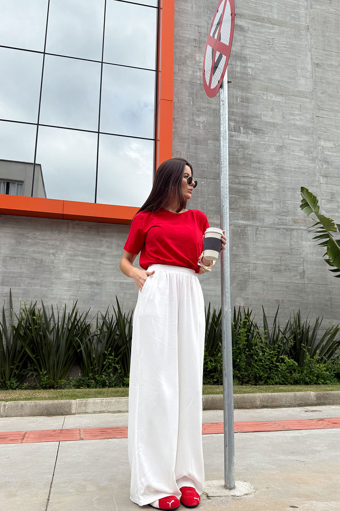 T-SHIRT ESTONADA LISA VERMELHA