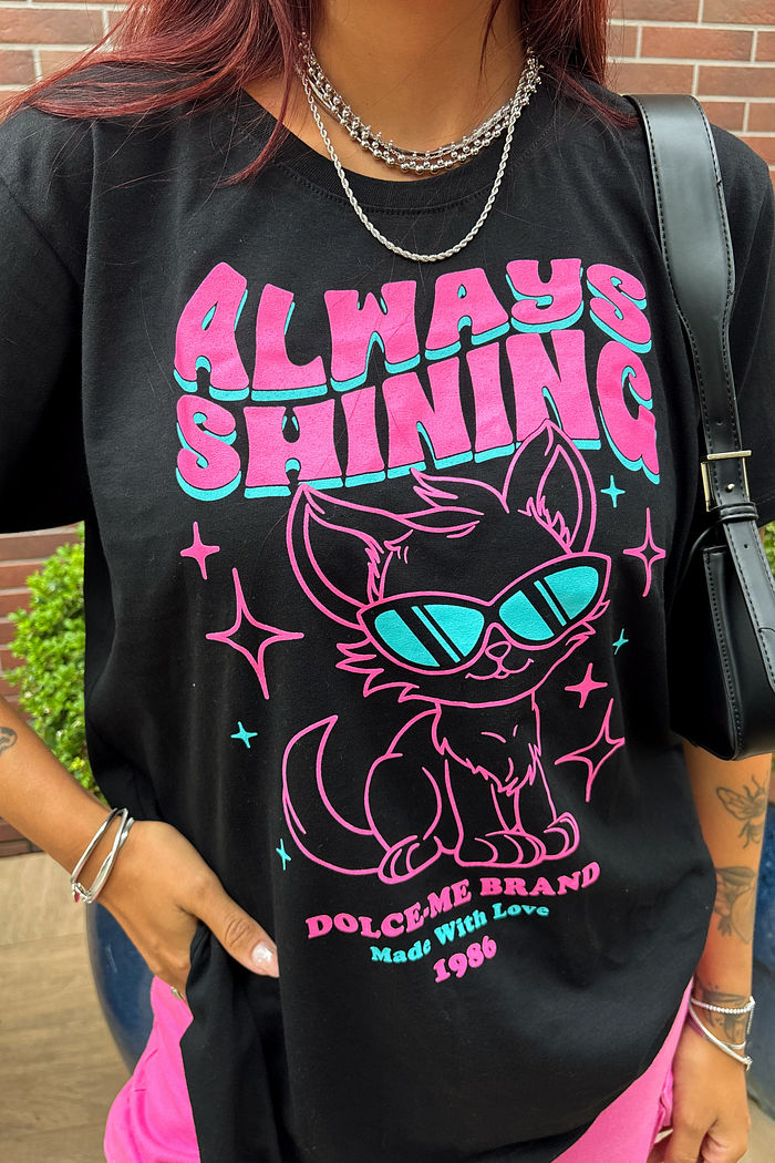 CAMISETA ALWAYS SHINING PRETA