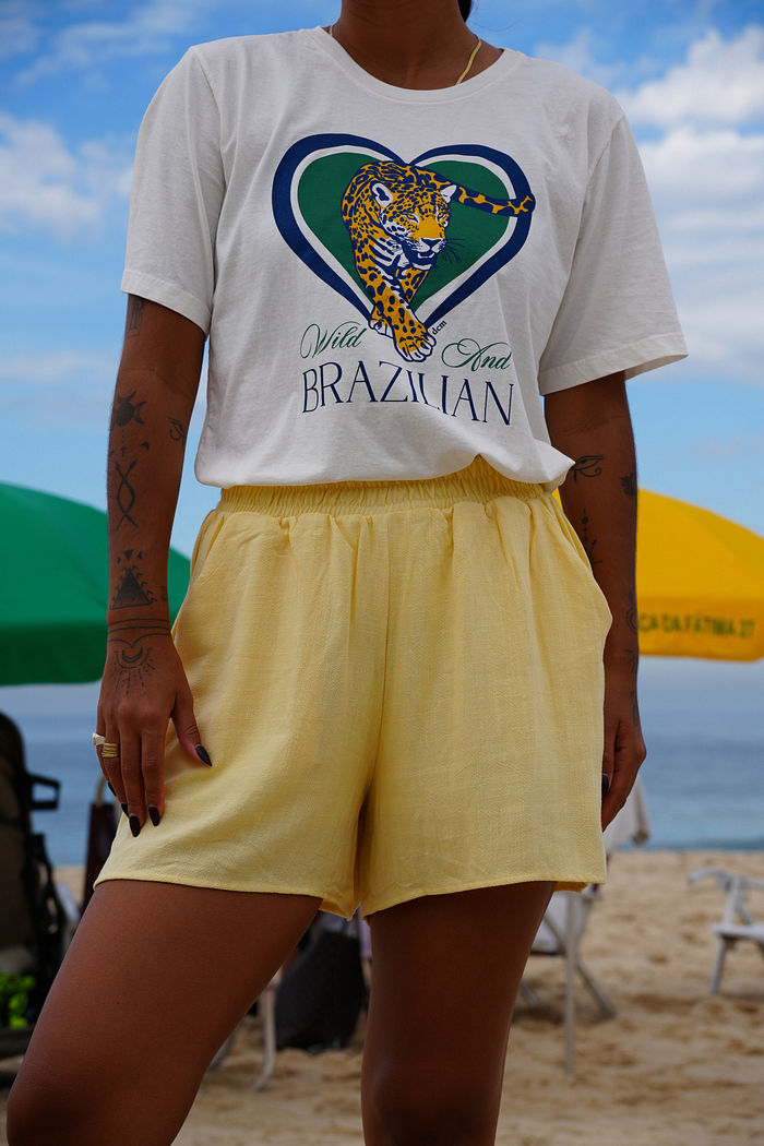 SHORTS ANA AMARELO MANTEIGA