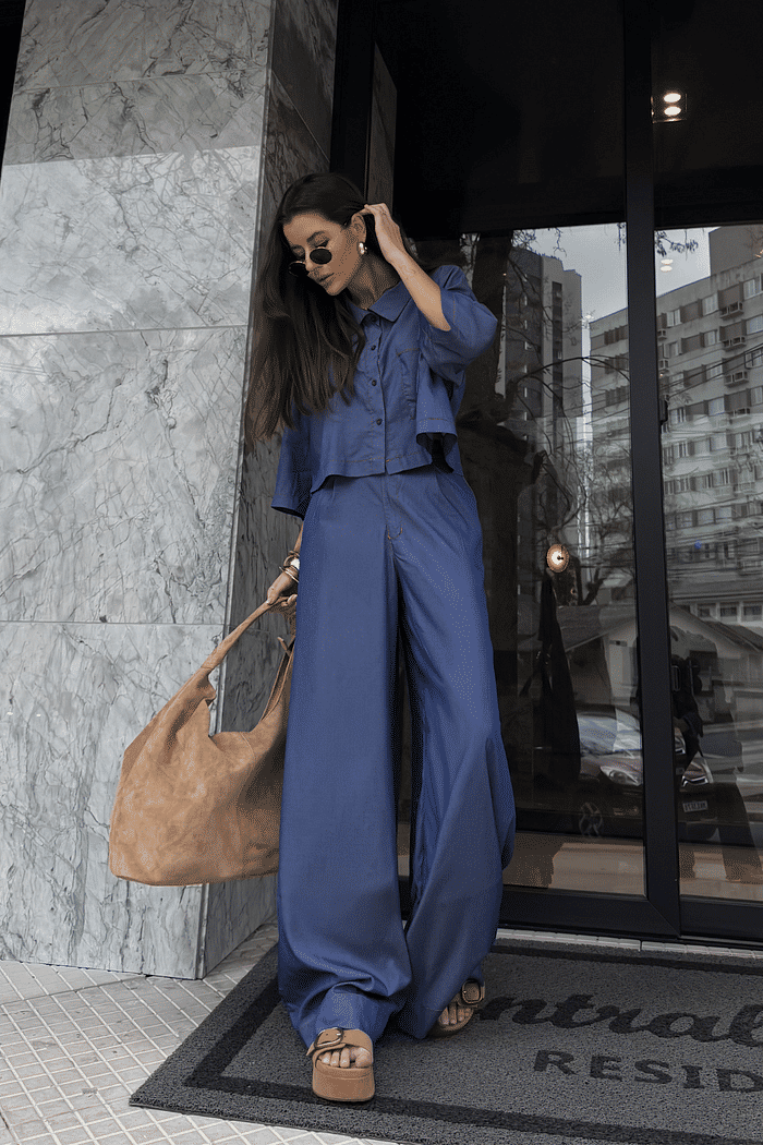 CALÇA PANTALONA POSITANO AZUL JEANS