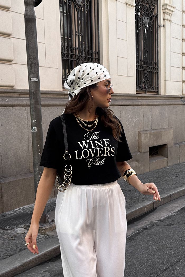 T-SHIRT ESTONADA WINE LOVERS CLUB PRETA