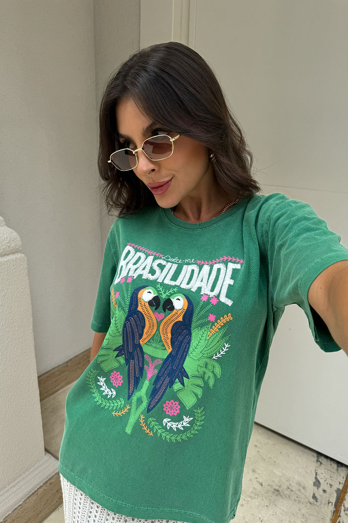 T-SHIRT ESTONADA BRASILIDADE VERDE BANDEIRA