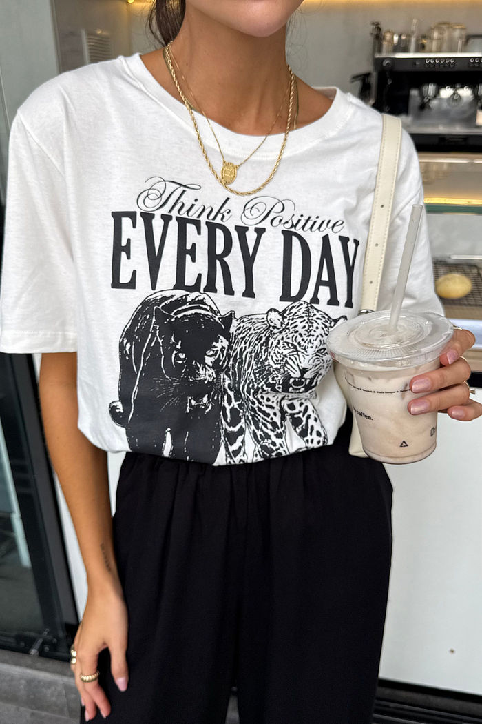 T-SHIRT ESTONADA POSITIVE EVERY DAY OFF WHITE
