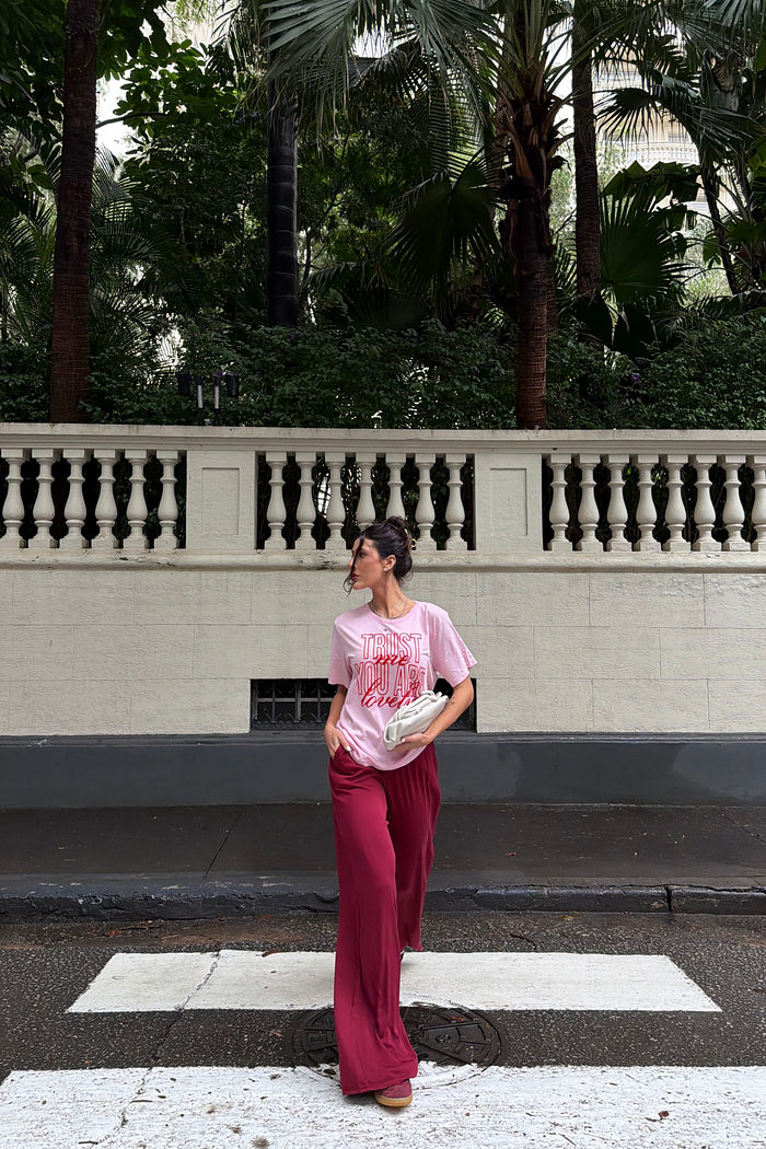 CALÇA PANTALONA LIA VERMELHO CEREJA