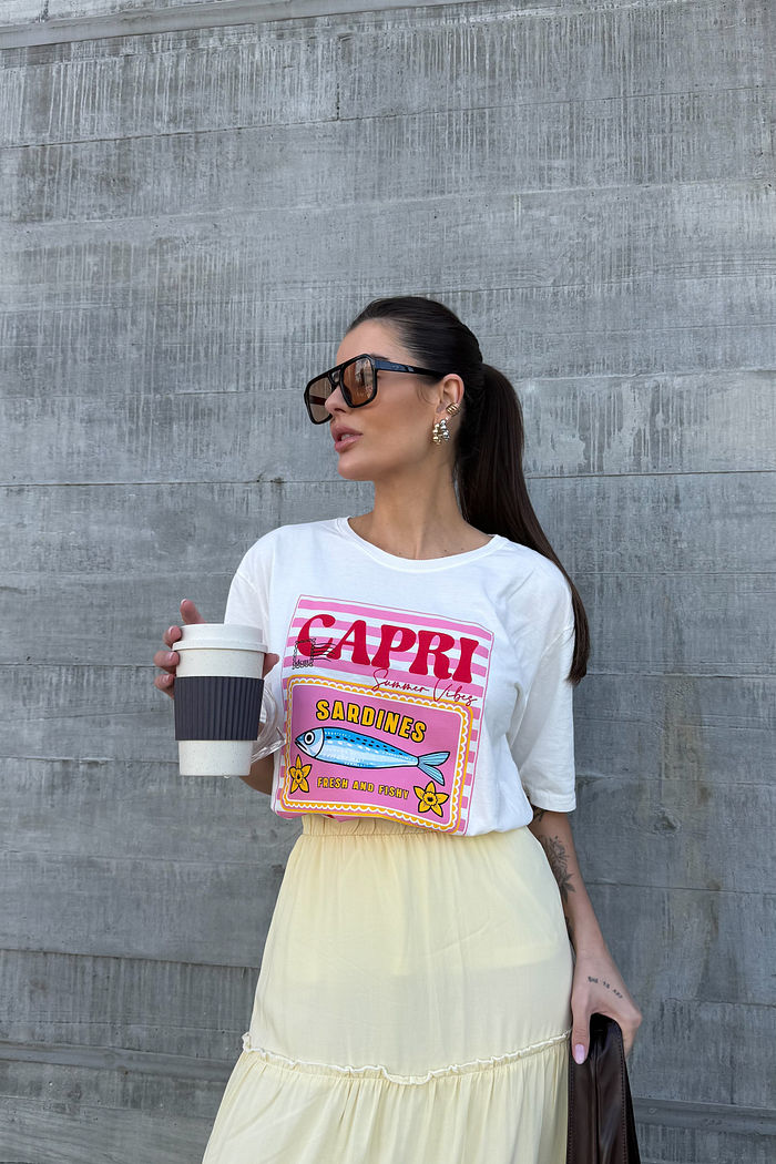 T-SHIRT ESTONADA CAPRI SARDINES OFF WHITE