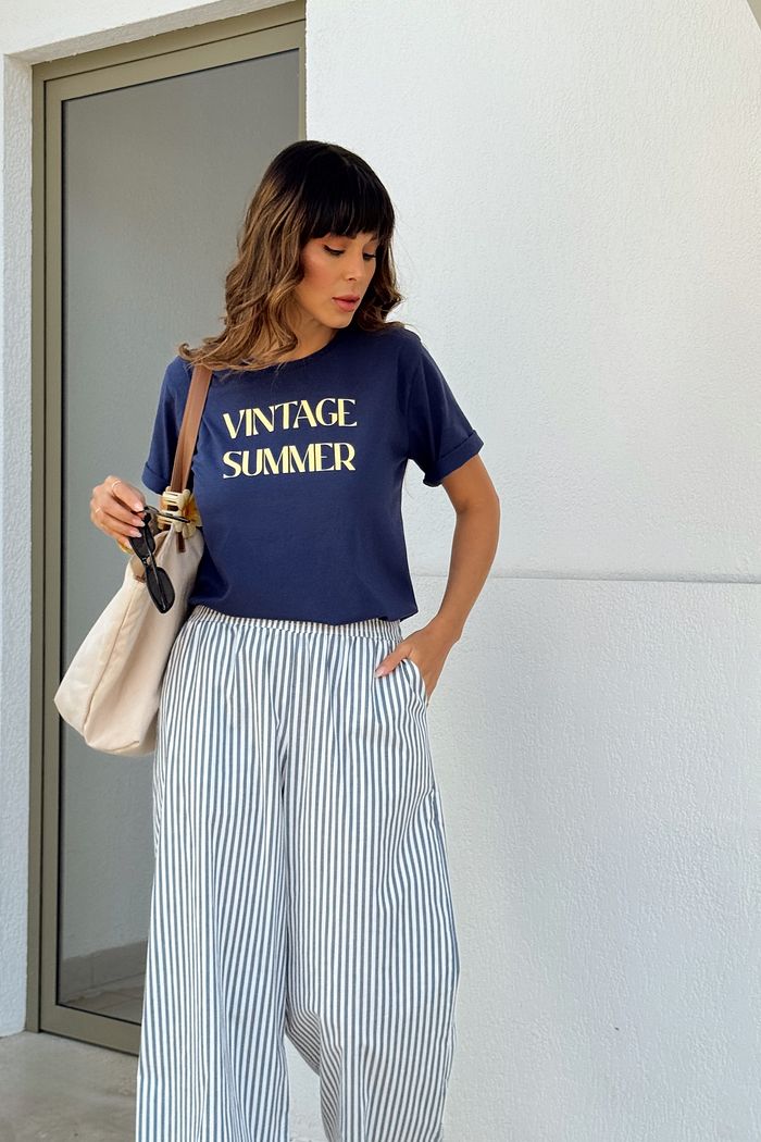 T-SHIRT ESTONADA VINTAGE SUMMER AZUL NAVY