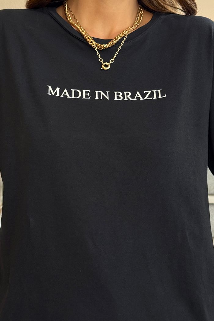 T-SHIRT ESTONADA MADE IN BRAZIL PRETA