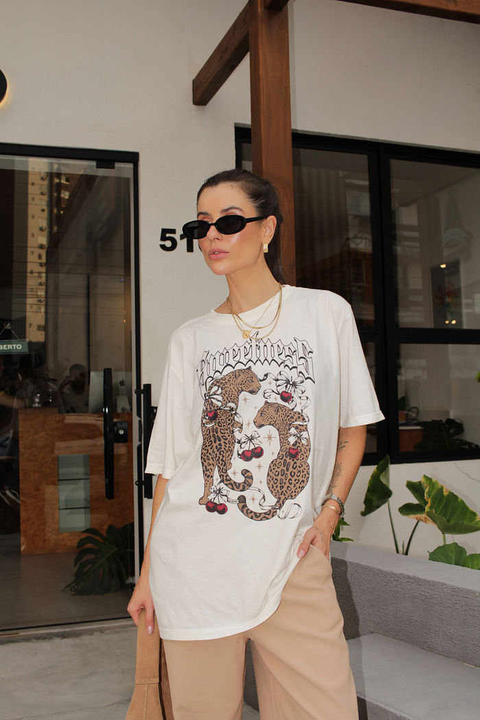 T-SHIRT OVERSIZED SWEETNESS CHERRY OFF WHITE