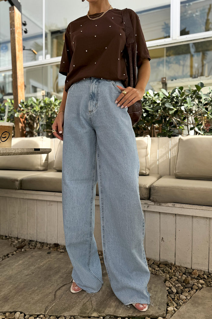 CALÇA JEANS PANTALONA HAILEY AZUL CLARO