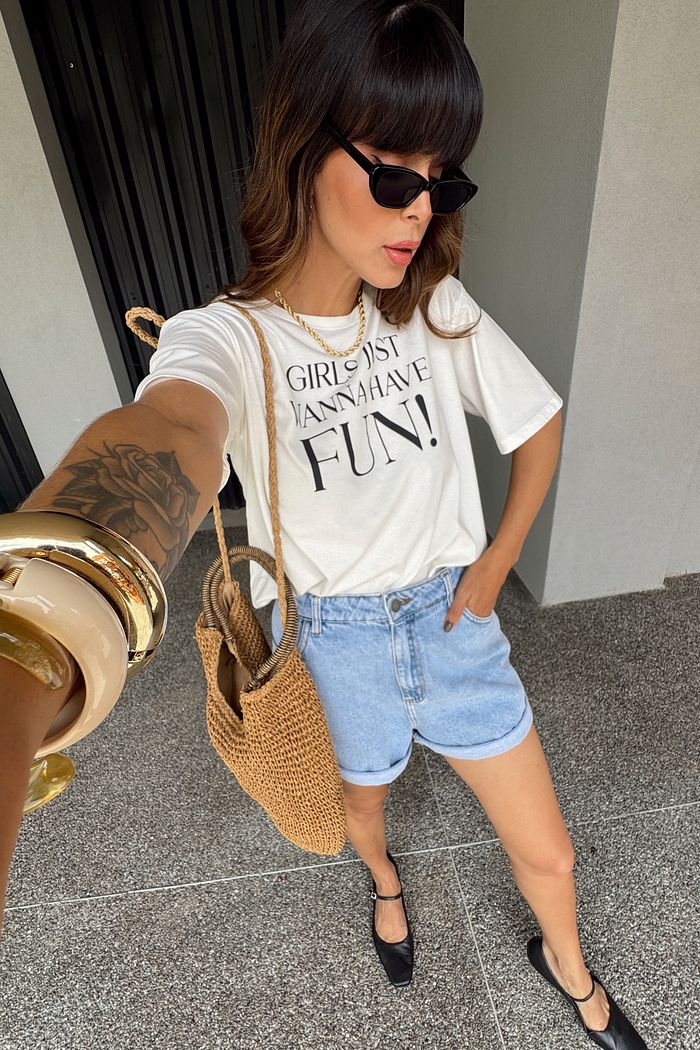 T-SHIRT ESTONADA GIRLS JUST FUN OFF WHITE