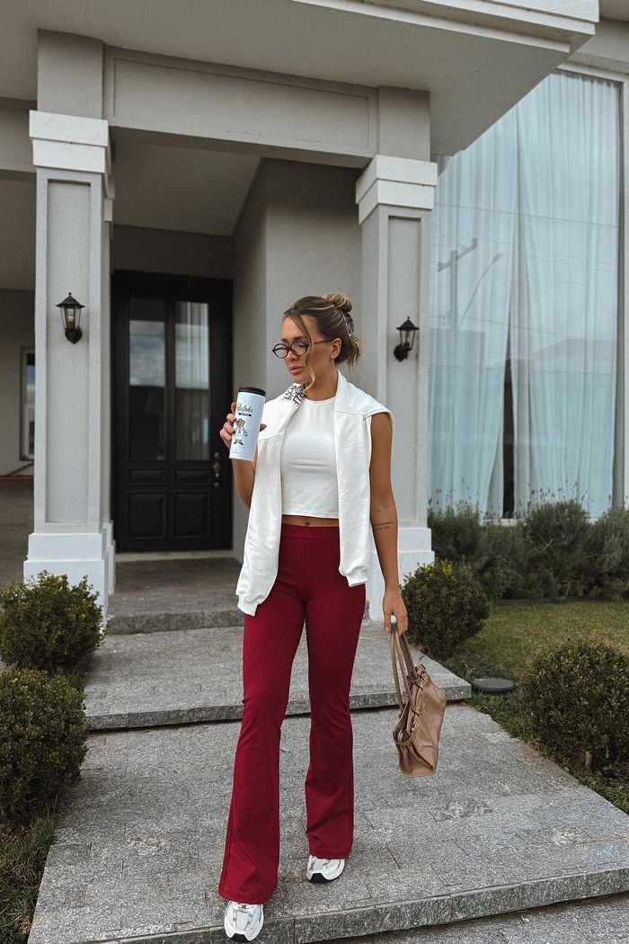 CALÇA FLARE AURA VERMELHO CEREJA