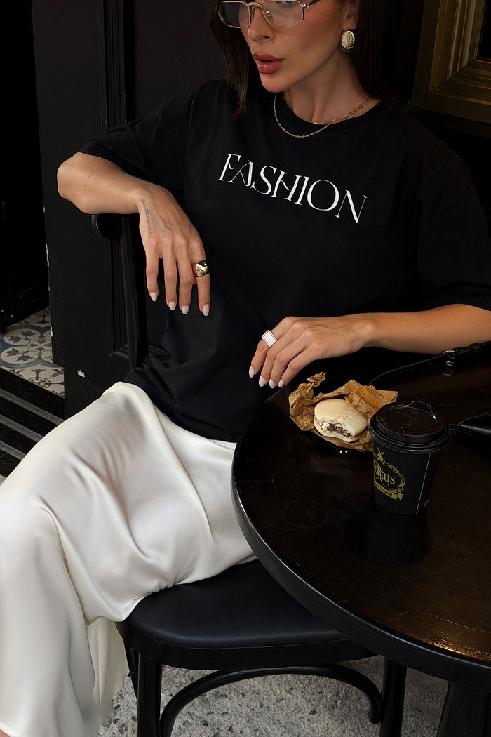 T-SHIRT ESTONADA FASHION PRETA
