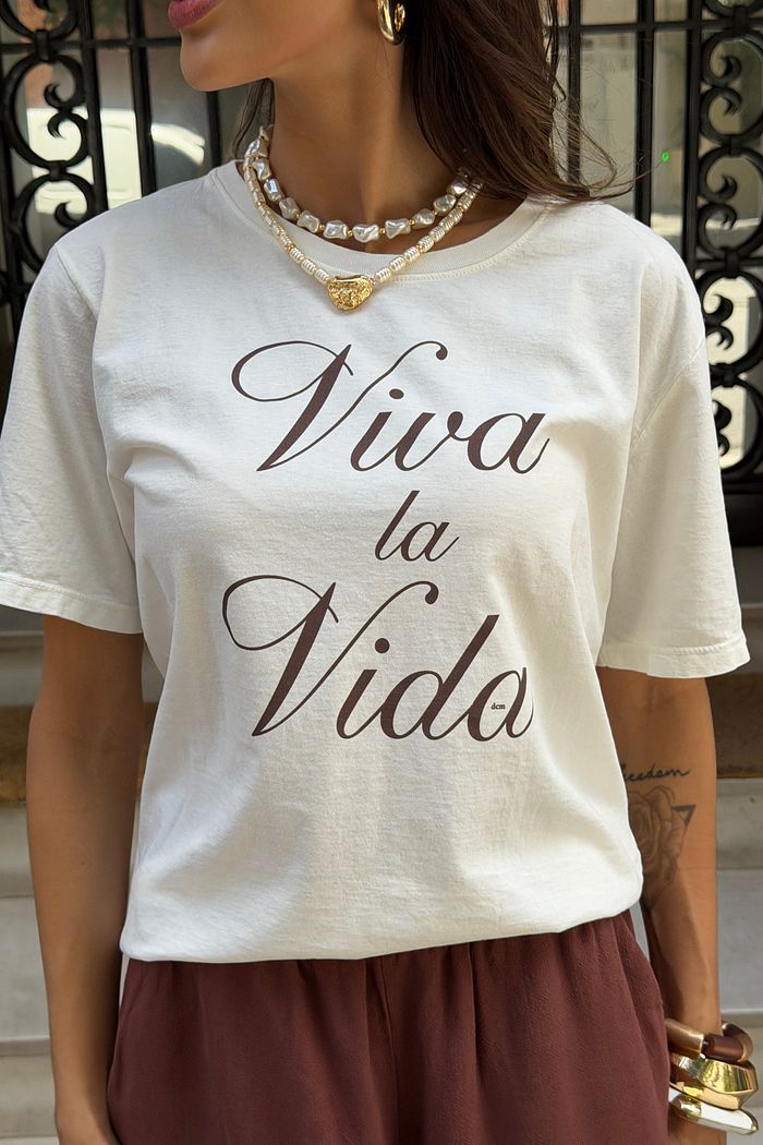 T-SHIRT ESTONADA VIVA LA VIDA OFF WHITE