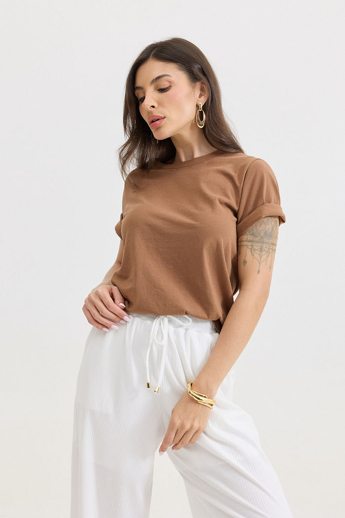 T-SHIRT ESTONADA LISA MARROM CLIMBER