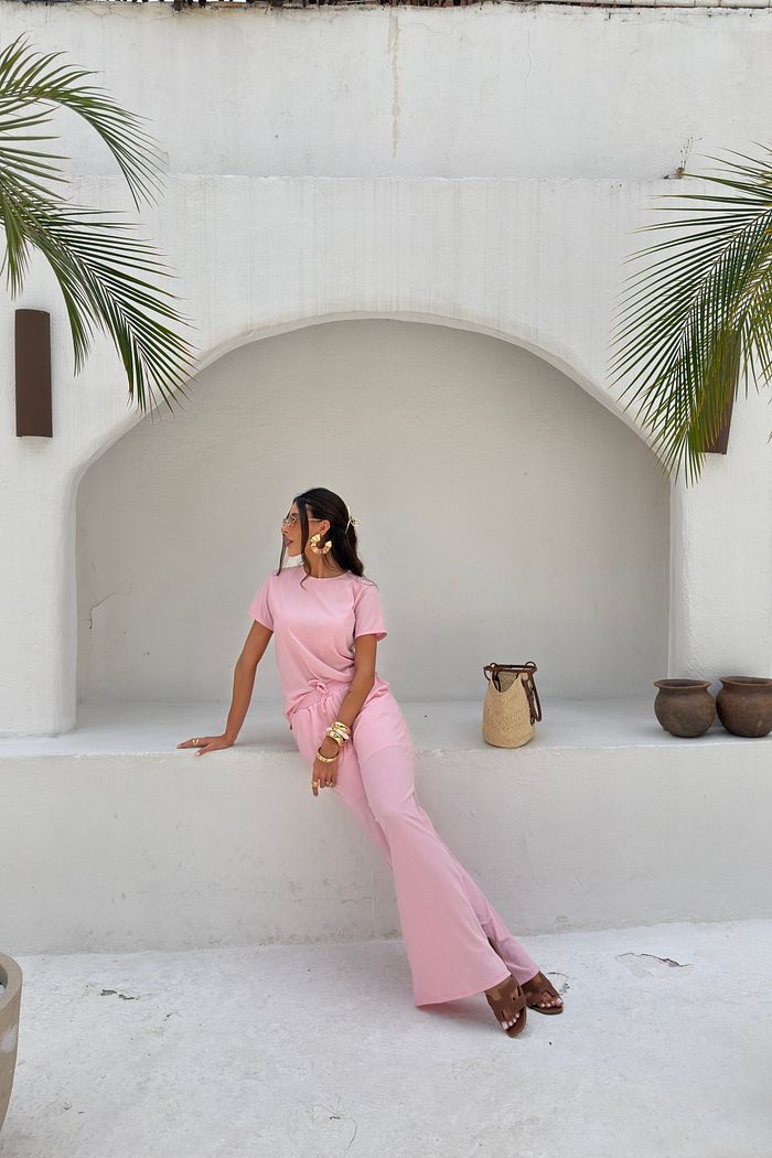 CONJUNTO CANELADO AMANDA ROSA CANDY