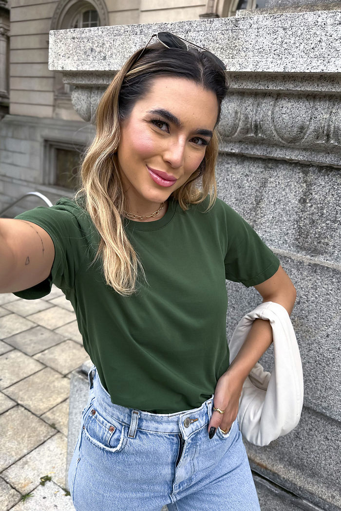 T-SHIRT ESTONADA LISA VERDE MILITAR