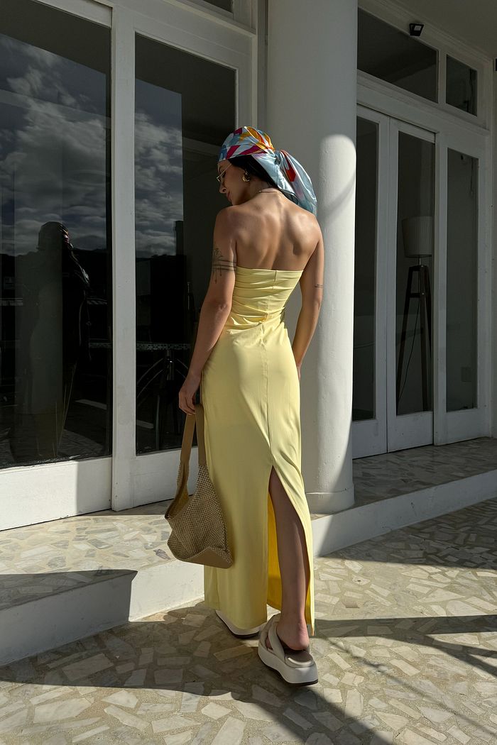 VESTIDO TOMARA QUE CAIA GABRIELLA AMARELO CANDY