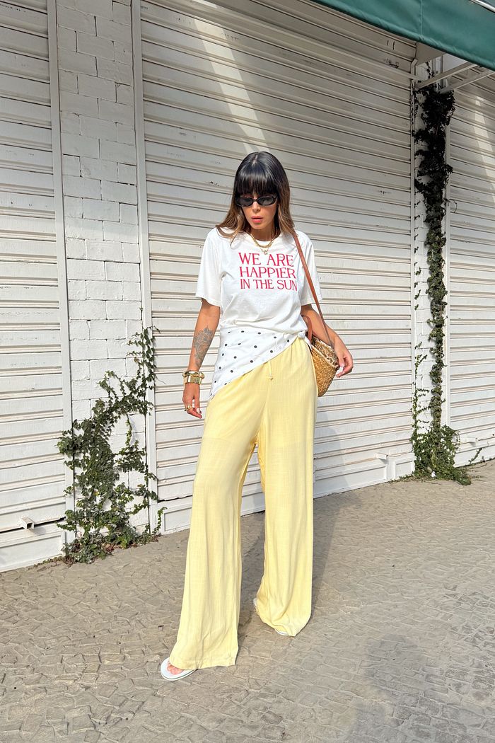 T-SHIRT ESTONADA WE ARE HAPPIER OFF WHITE